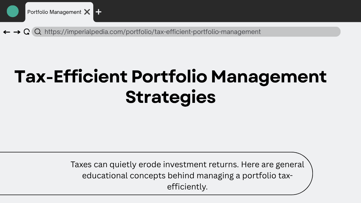 Tax-Efficient Portfolio Management Strategies